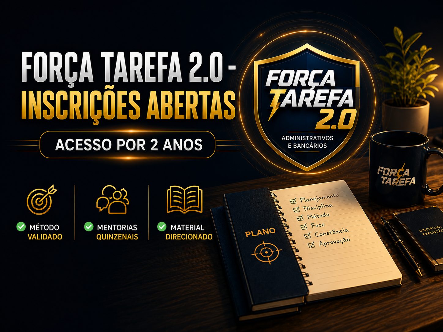 Força Tarefa 2.0 — Inscrições abertas. Acesso por 2 anos.
